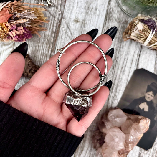 Raw Smoky Quartz Crystal Necklace in Fine Silver / Foxlark Collection - One of a Kind