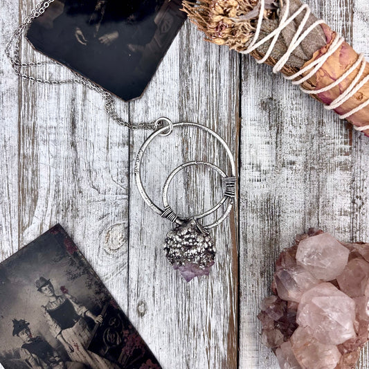 Raw Spirit Quartz Crystal Necklace in Fine Silver / Foxlark Collection - One of a Kind