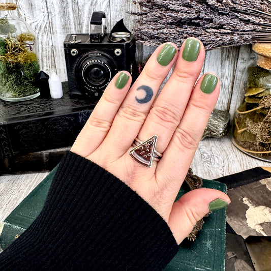 Lucky Penny Club - Pizza Slice Ring Size 8 or 9 Fine Silver - Foxlark Collection