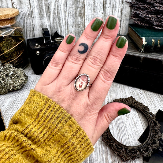 Road To Nowhere - Vintage Bar / Deer Taxidermy Ring Fine Silver Size 8 / One of a Kind