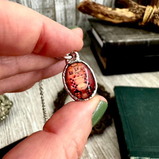 dive bar toilet necklace, funny pendant necklace in fine silver