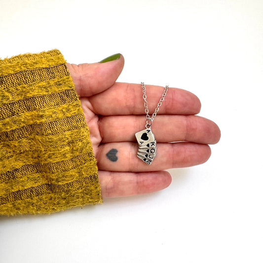 Playing Cards Charm stainless steel pendant necklace from the Lucky Charm Bar at Foxlark