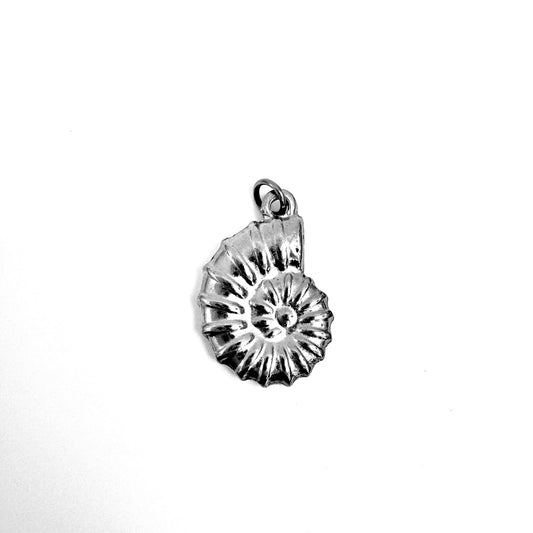 Nautilus Shell Charm stainless steel pendant necklace from the Lucky Charm Bar at Foxlark