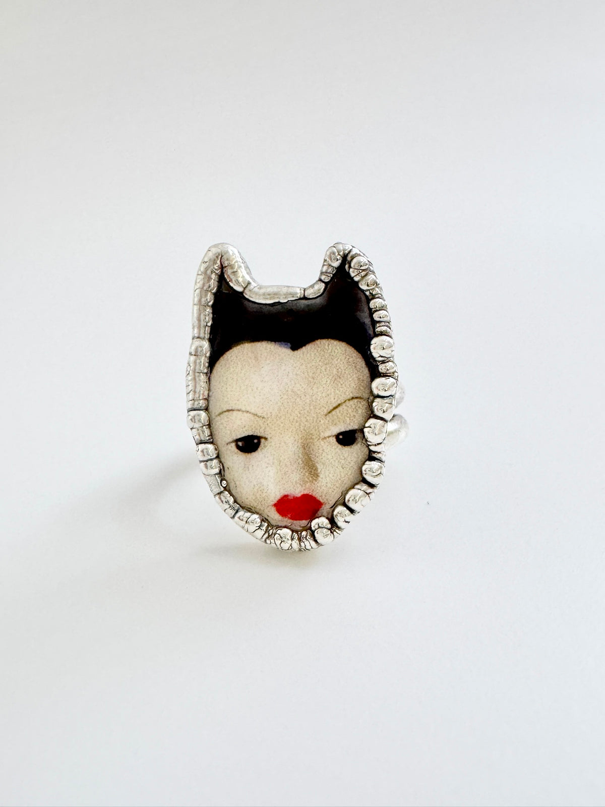 The Weirdlings Collection - Doll Head Ring | Size 7 | Fine Silver
