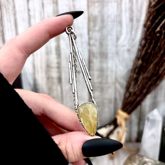 Citrine Crystal Necklace in Fine Silver / Foxlark Collection - One of a Kind