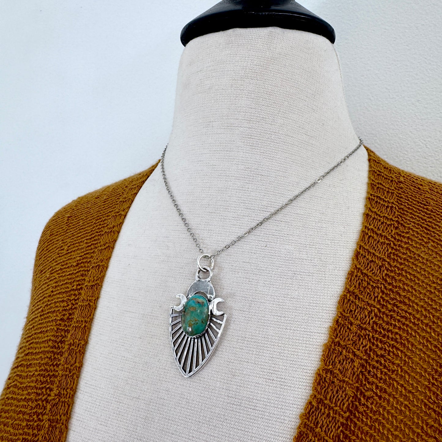 Tibetan Turquoise Necklace in Fine Silver / Foxlark Collection - One of a Kind
