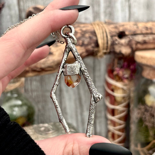 Garden Quartz Crystal Necklace in Silver /Sticks & Stones Collection