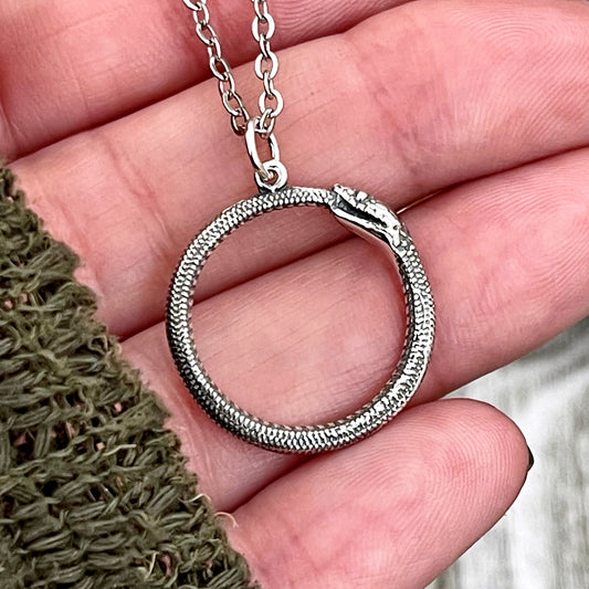Tiny Talisman Collection - Ouroboros Snake Pendant 26x21mm