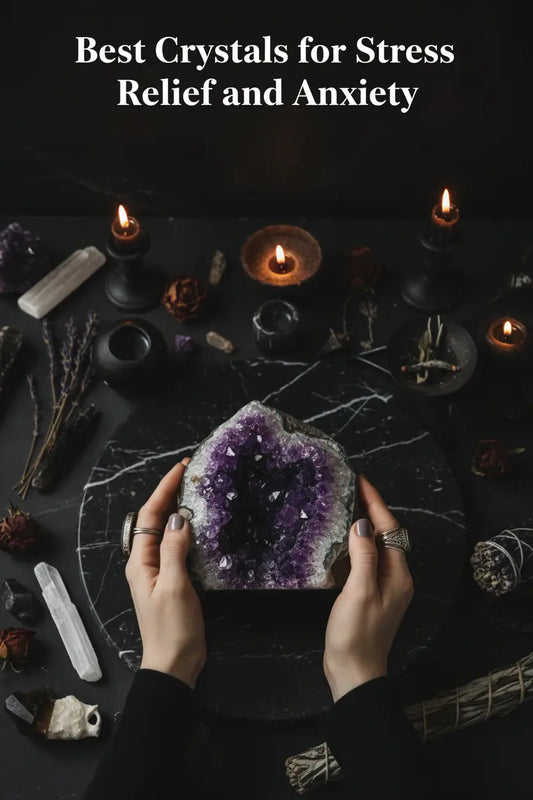best crystals for stress relief , anxiety — amethyst, black tourmaline, lepidolite, and more.