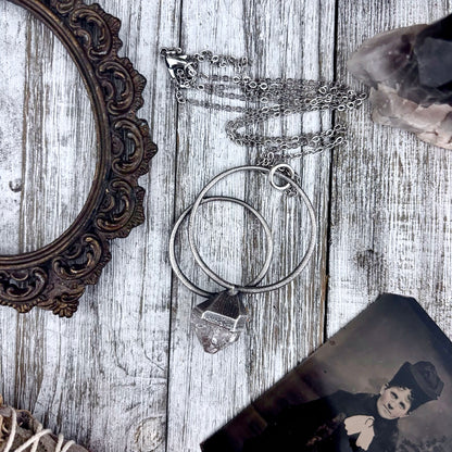 Herkimer Diamond Crystal  Necklace in Fine Silver / Foxlark Collection - One of a Kind