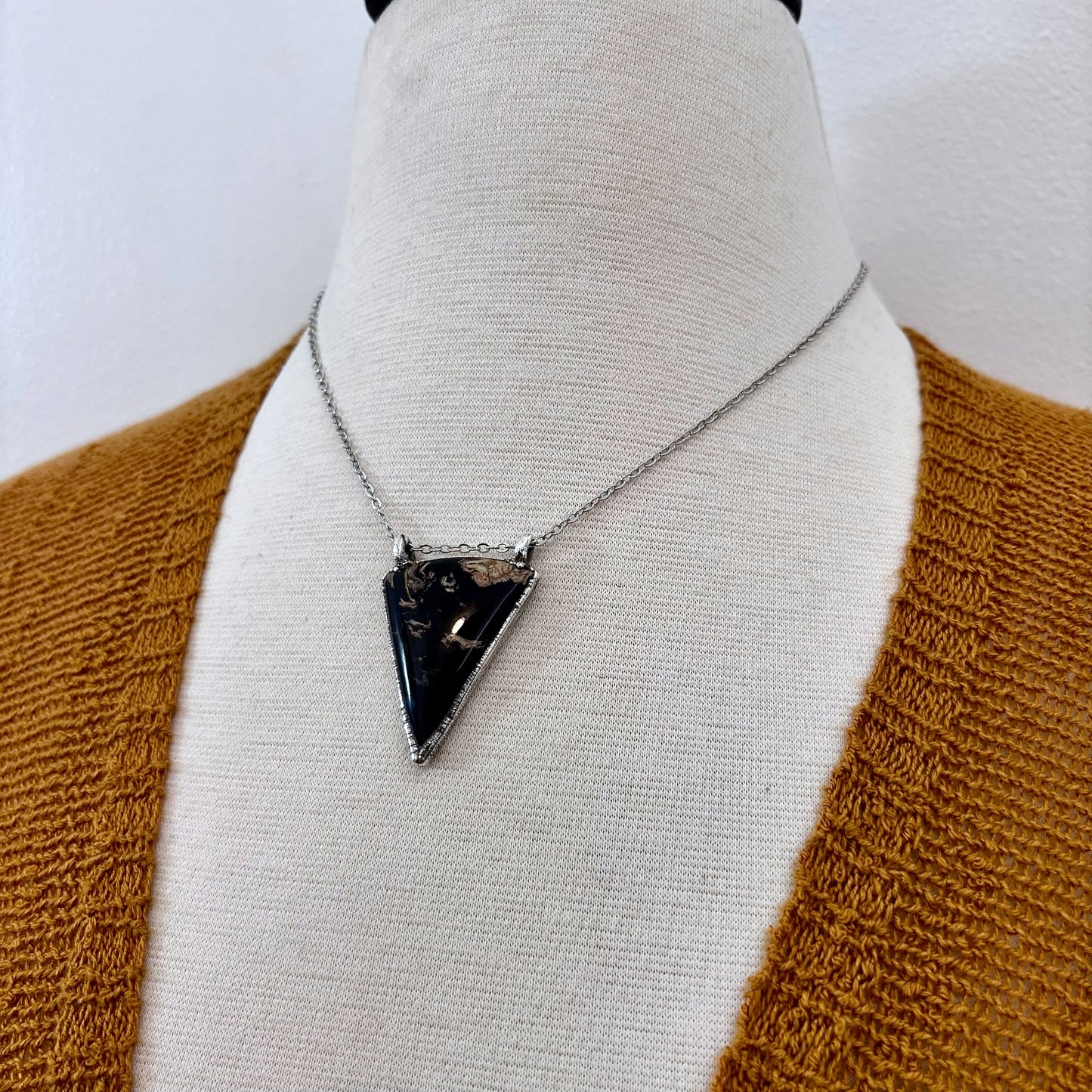 Fossilized Palm Root Crystal Necklace in Fine Silver / Foxlark Collection - One of a Kind