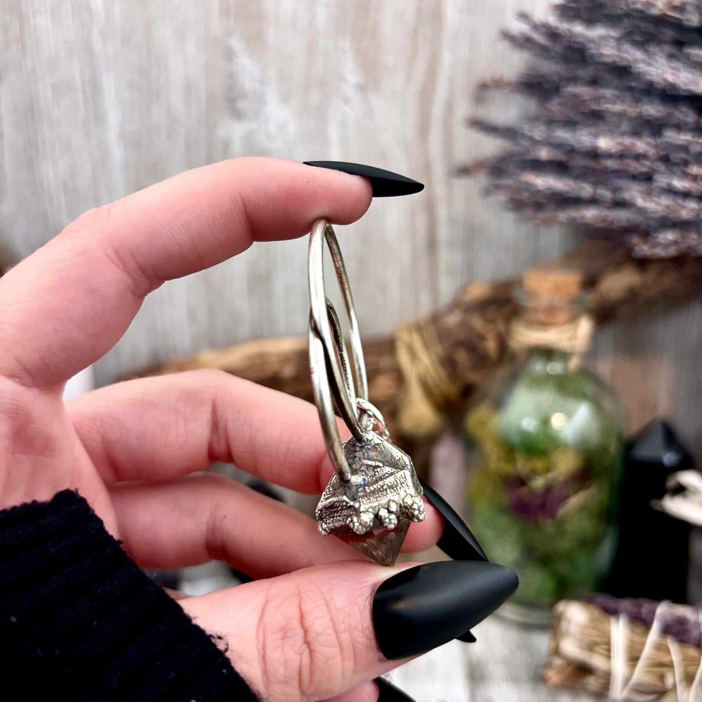 Herkimer Diamond Crystal  Necklace in Fine Silver / Foxlark Collection - One of a Kind