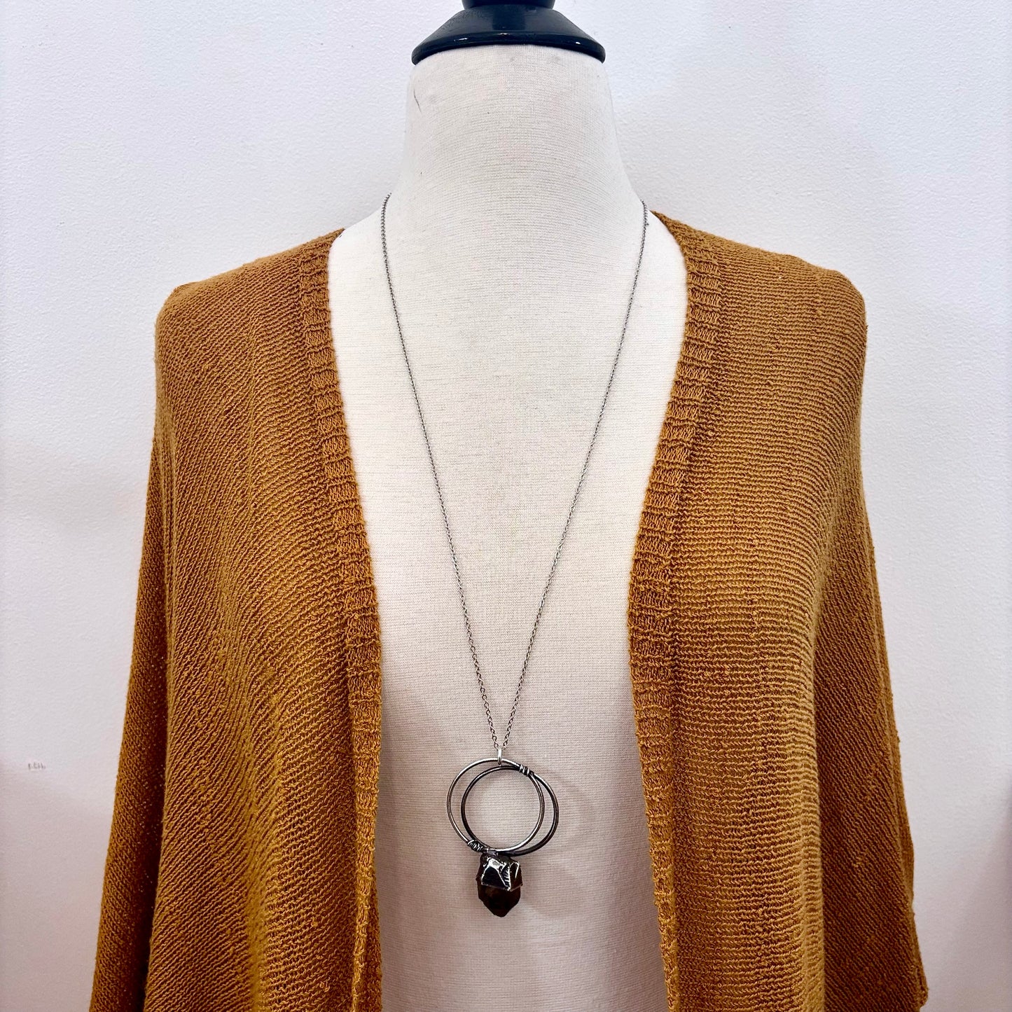 Raw Smoky Quartz Crystal  Necklace in Fine Silver / Foxlark Collection - One of a Kind