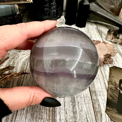 Purple and Green Fluorite Crystal Ball / FoxlarkCrystals