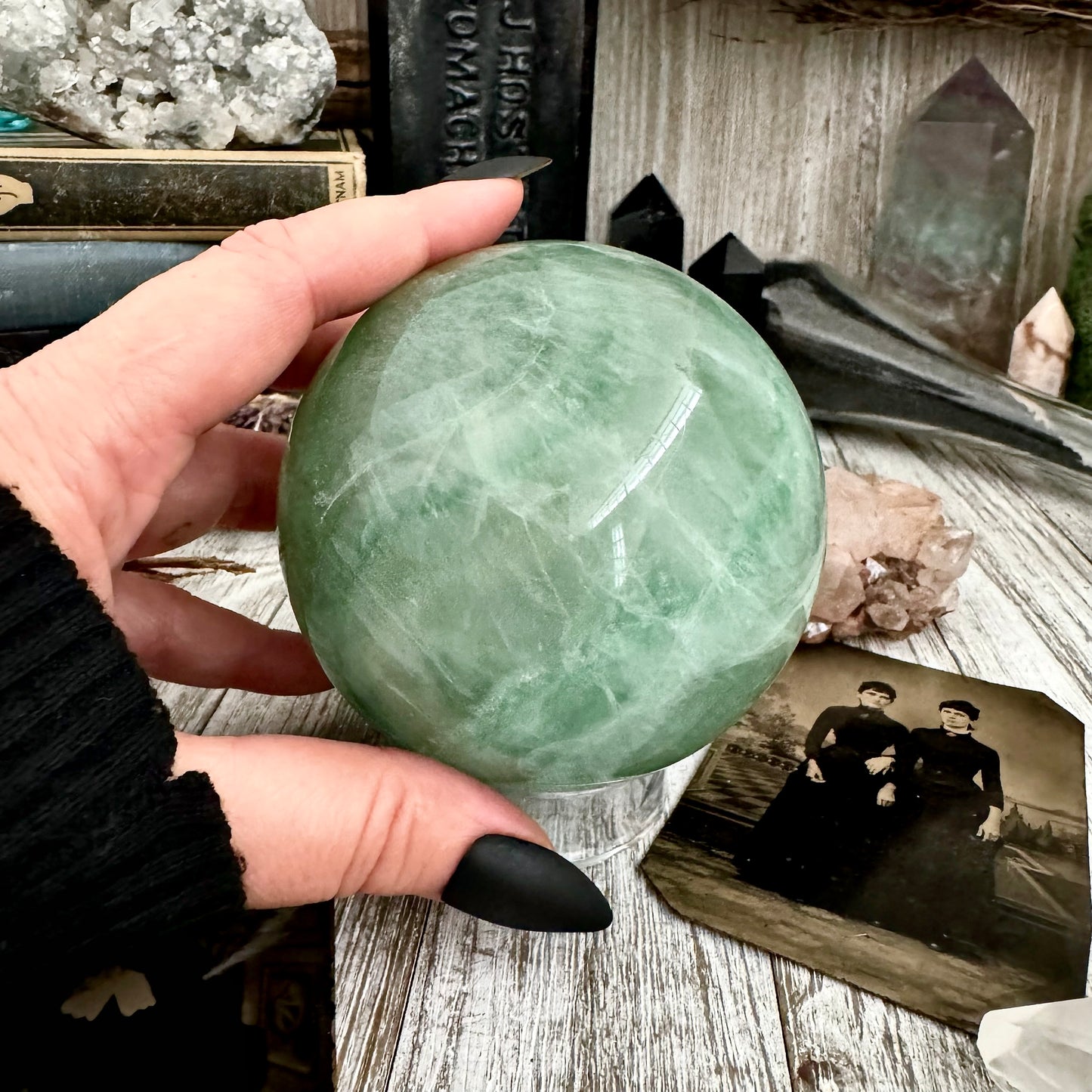 Green Fluorite Crystal Ball / FoxlarkCrystals