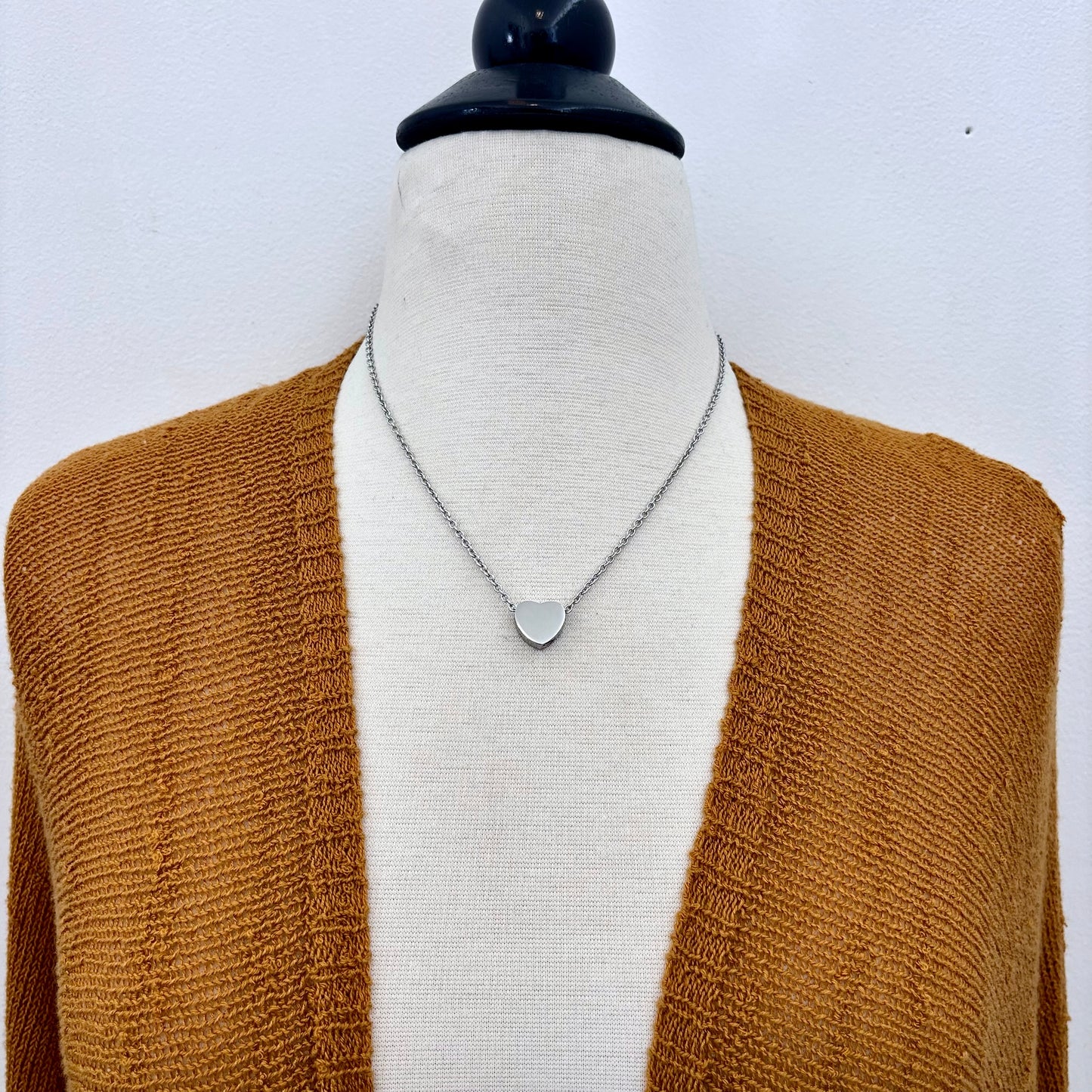 Tiny Heart Urn Necklace - Stainless Steel / Cremation Necklace Memorial Jewelry