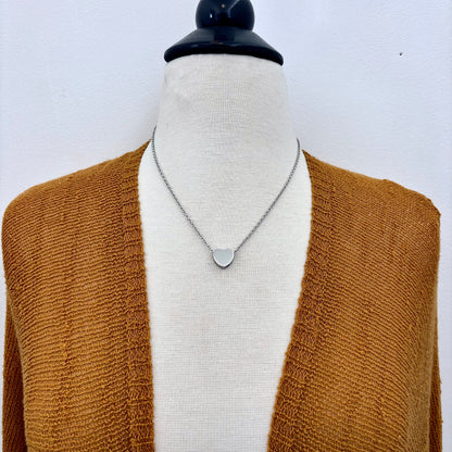 Tiny Heart Urn Necklace - Stainless Steel / Cremation Necklace Memorial Jewelry