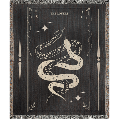 The Lovers Tarot - Woven Blanket.