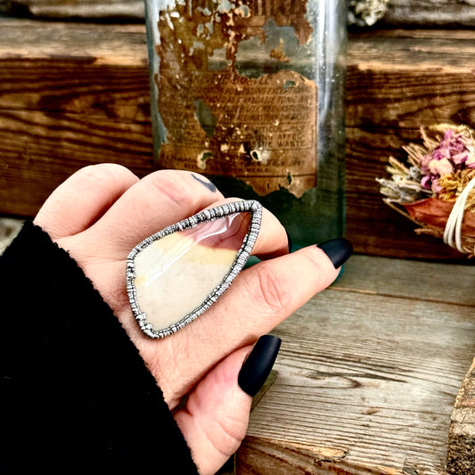 Large Mookaite Crystal Ring Silver Size 10 / Foxlark Collection