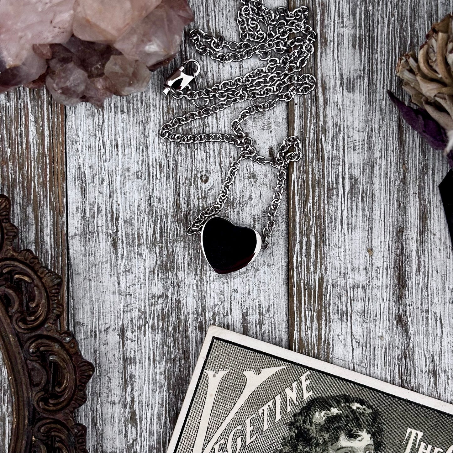 Tiny Heart Urn Necklace - Stainless Steel / Cremation Necklace Memorial Jewelry