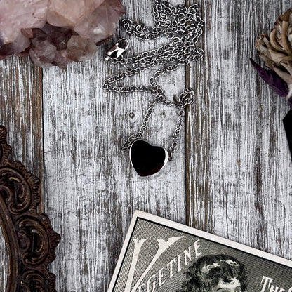 Tiny Heart Urn Necklace - Stainless Steel / Cremation Necklace Memorial Jewelry