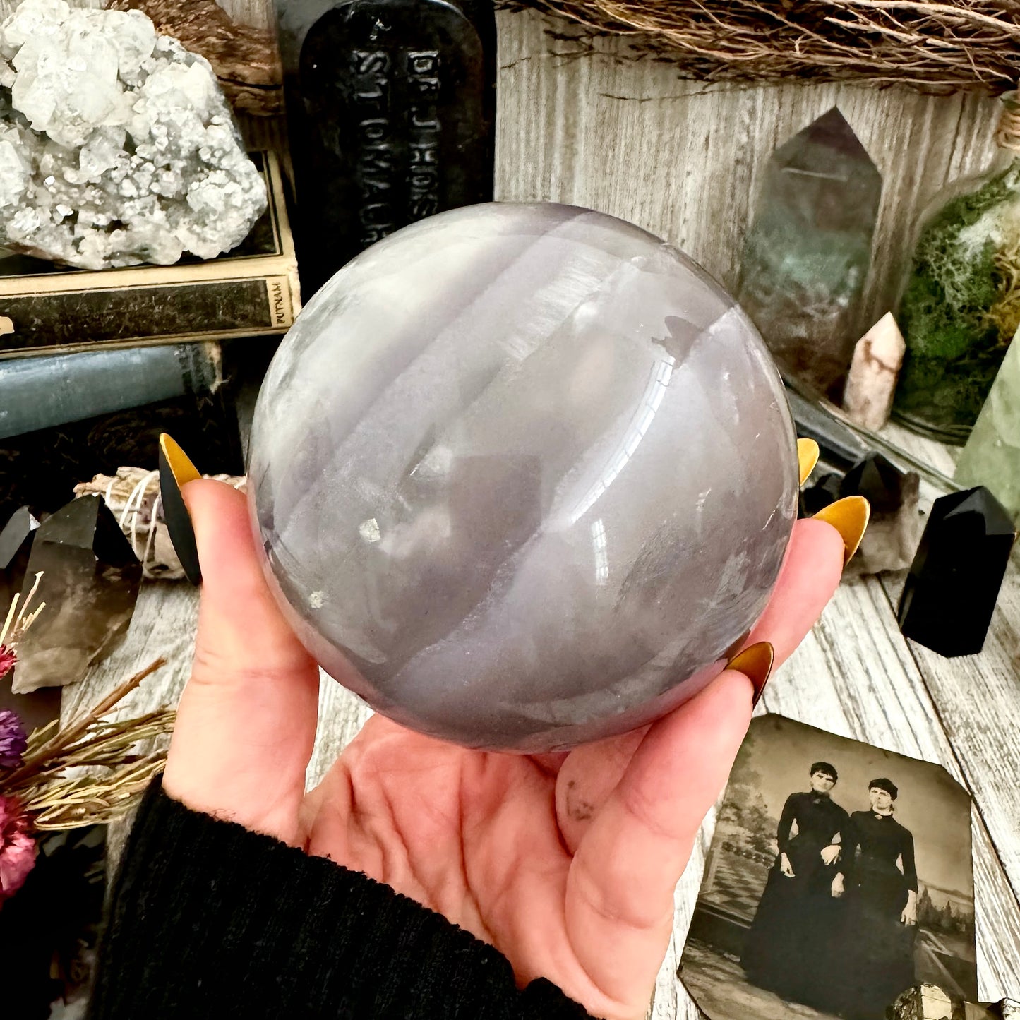 Purple and Green Fluorite Crystal Ball / FoxlarkCrystals