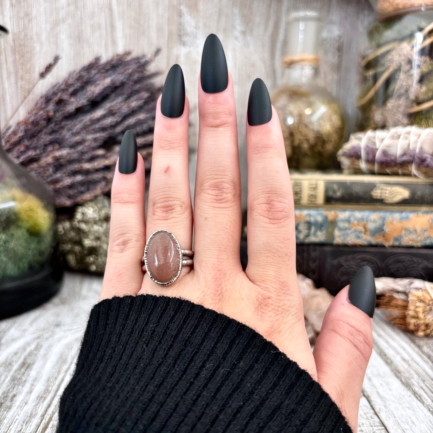 Sunstone Ring in Silver Size 6.5/ Foxlark Collection - One of a Kind