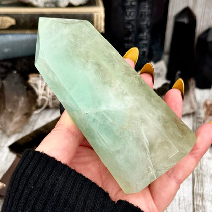 Green Fluorite Crystal Crystal Point Self Standing / FoxlarkCrystals