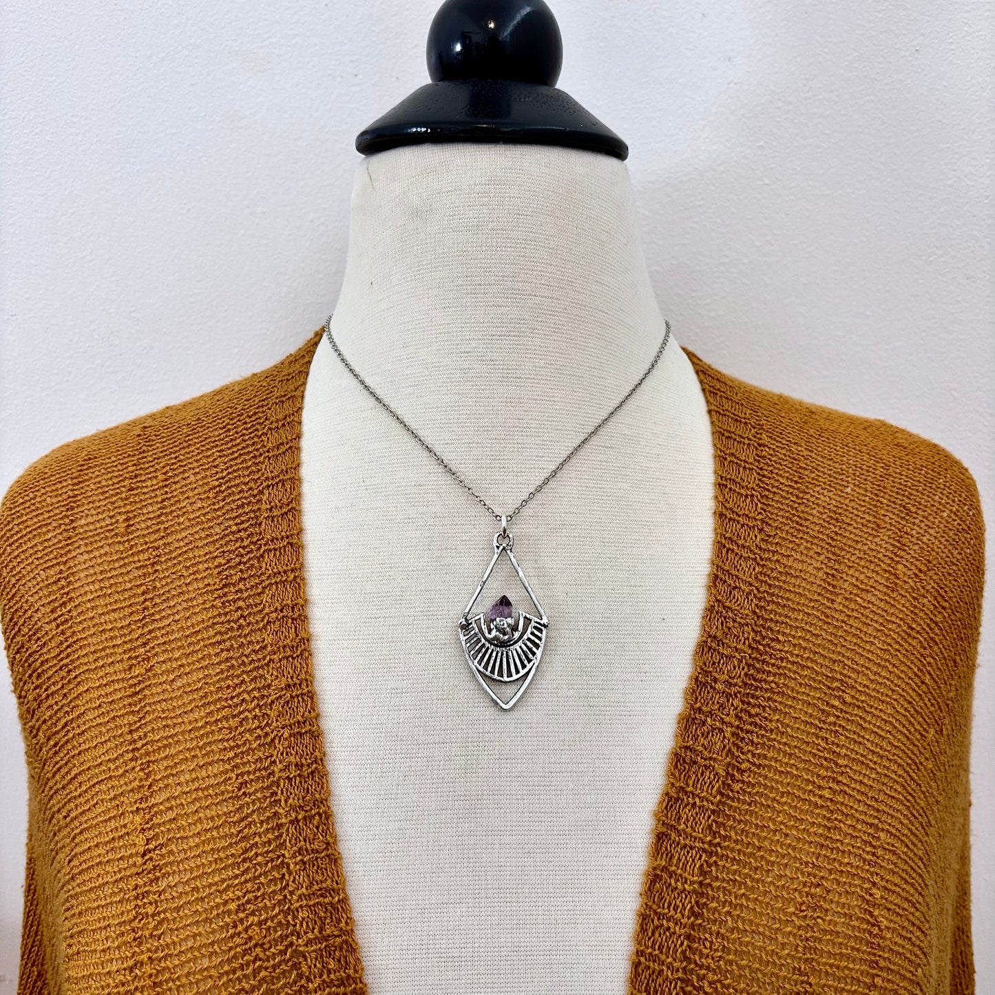 Raw Amethyst Necklace in Fine Silver / Foxlark Collection - One of a Kind