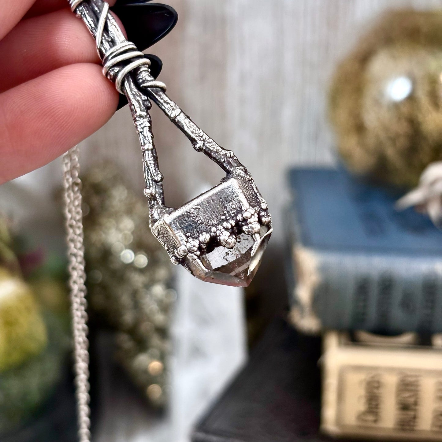 Garden Quartz Crystal Necklace in Silver /Sticks & Stones Collection