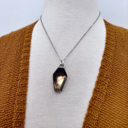 Fossilized Palm Root Coffin Necklace in Fine Silver  / Foxlark Collection - One of a Kind