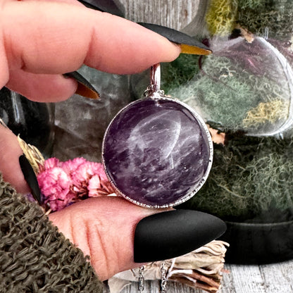 Amethyst Crystal Ball Necklace in Silver / Foxlark Collection