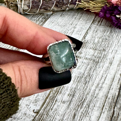 Blue Aquamarine Ring Silver Size 6 7 8 / Foxlark Collection