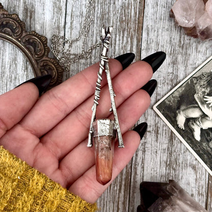 Garden Quartz Crystal Necklace in Silver /Sticks & Stones Collection