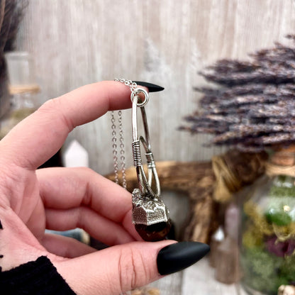 Raw Smoky Quartz Crystal  Necklace in Fine Silver / Foxlark Collection - One of a Kind