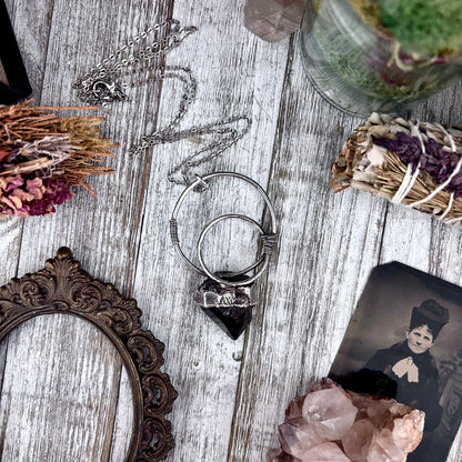 Raw Smoky Quartz Crystal  Necklace in Fine Silver / Foxlark Collection - One of a Kind