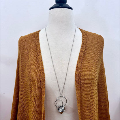 Big Raw Citrine Necklace in Fine Silver / Foxlark Collection - One of a Kind