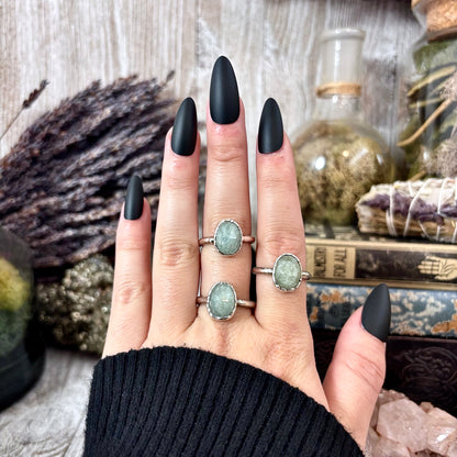 Aquamarine Ring Fine Silver Small Faceted Stone Ring Size 5 6 7 8 9 10 11 / Foxlark Collection