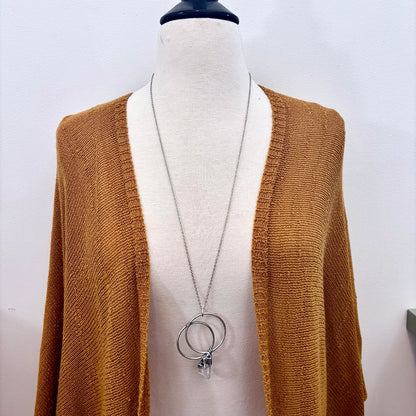 Big Raw Clear Quartz Crystal  Necklace in Fine Silver / Foxlark Collection - One of a Kind