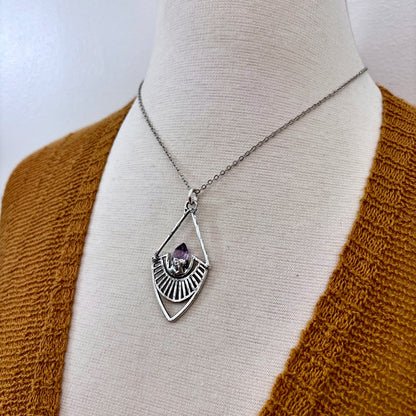 Raw Amethyst Necklace in Fine Silver / Foxlark Collection - One of a Kind