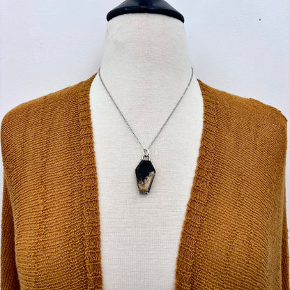 Fossilized Palm Root Coffin Necklace in Fine Silver  / Foxlark Collection - One of a Kind