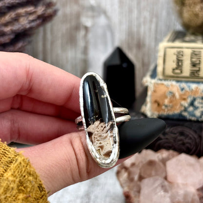 Fossilized Palm Root Ring Size 10 / Foxlark Collection - One of a Kind