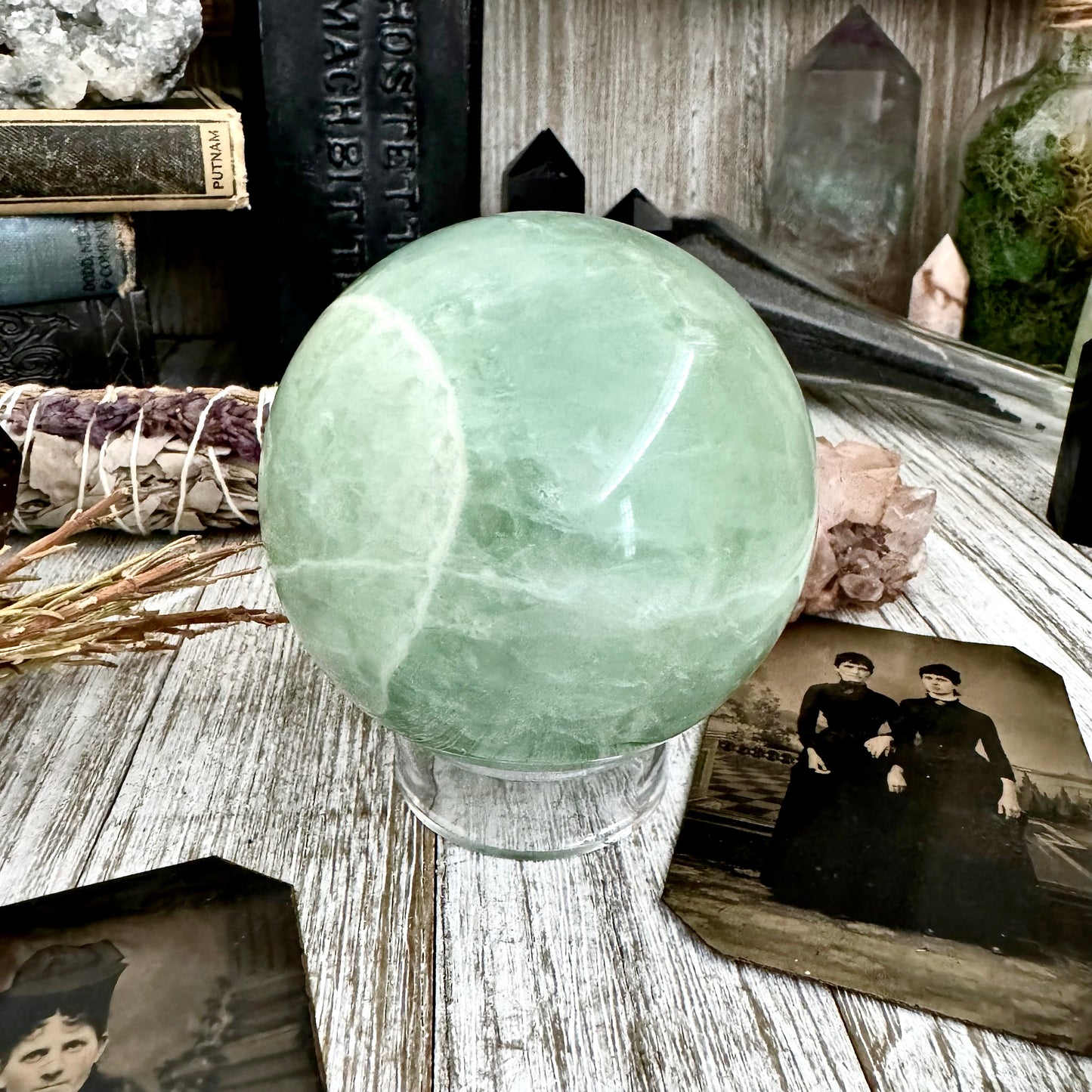 Green Fluorite Crystal Ball / FoxlarkCrystals