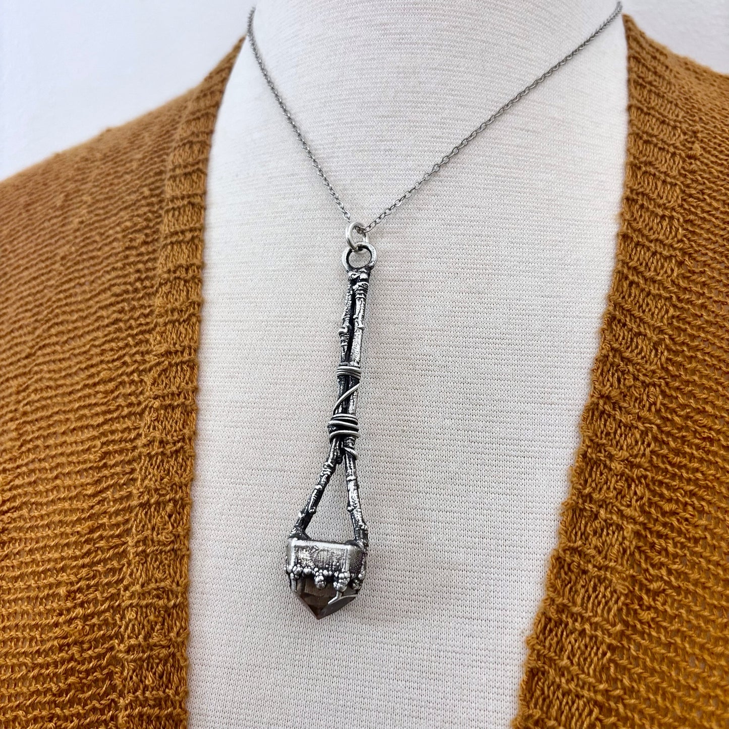 Garden Quartz Crystal Necklace in Silver /Sticks & Stones Collection