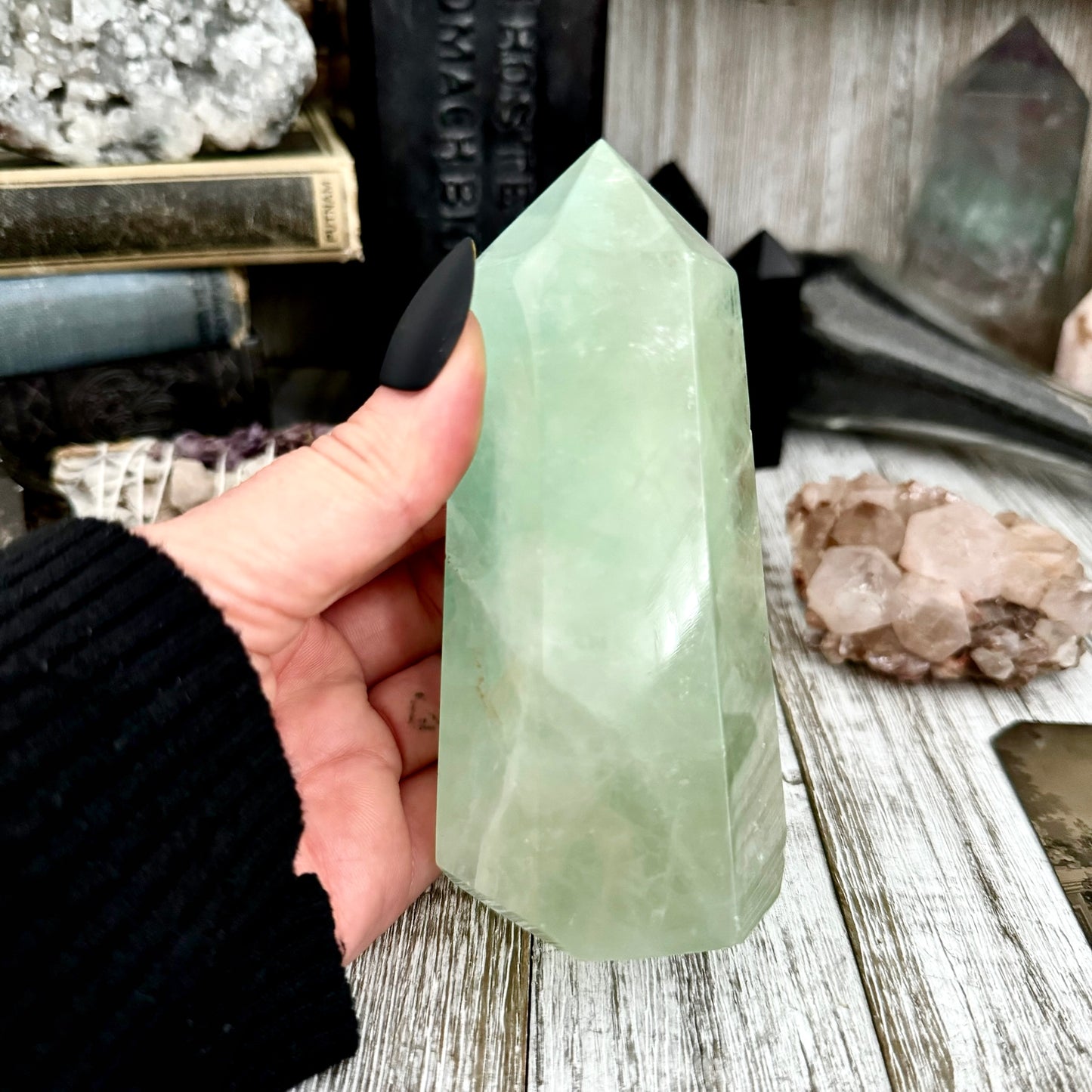 Green Fluorite Crystal Crystal Point Self Standing / FoxlarkCrystals