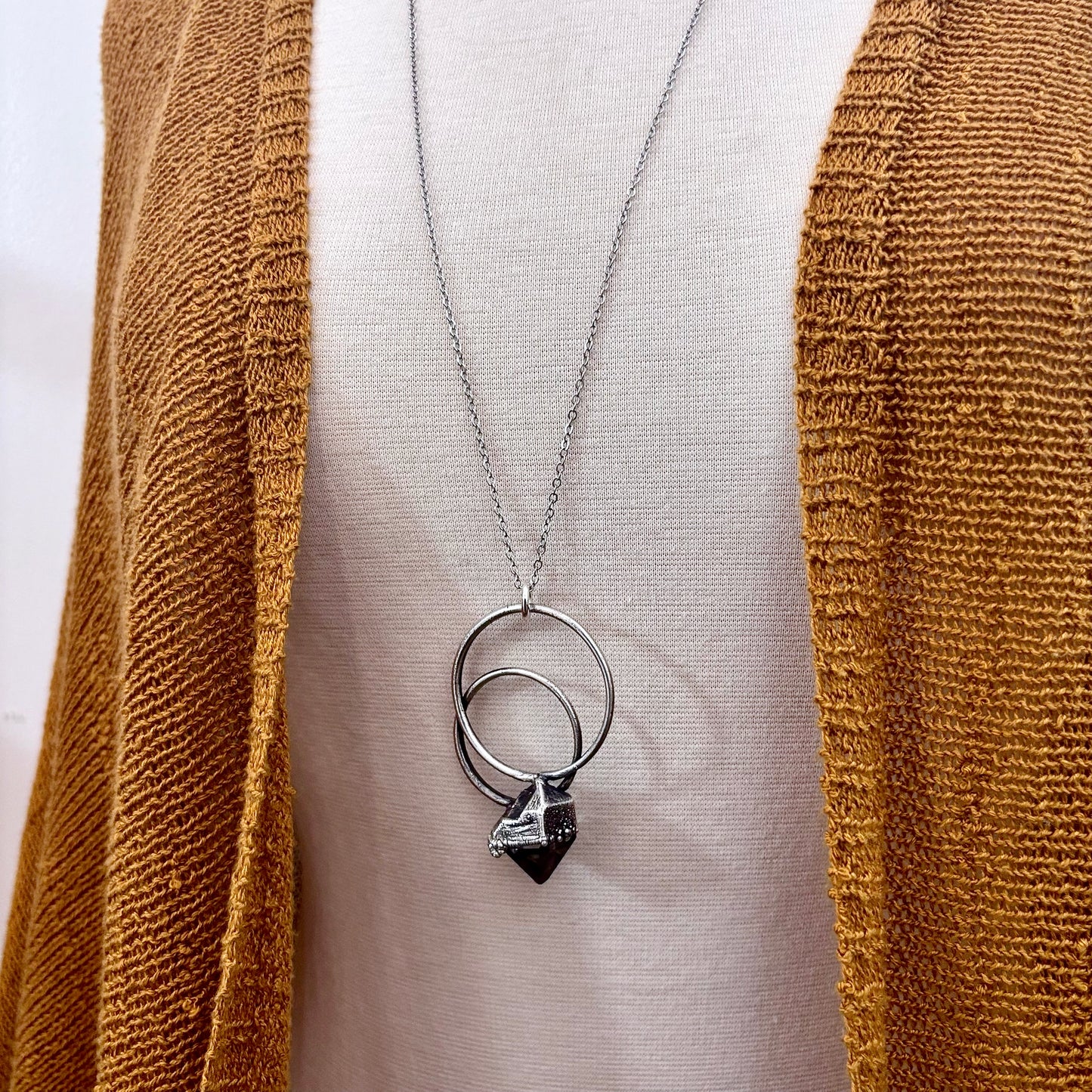 Herkimer Diamond Crystal  Necklace in Fine Silver / Foxlark Collection - One of a Kind