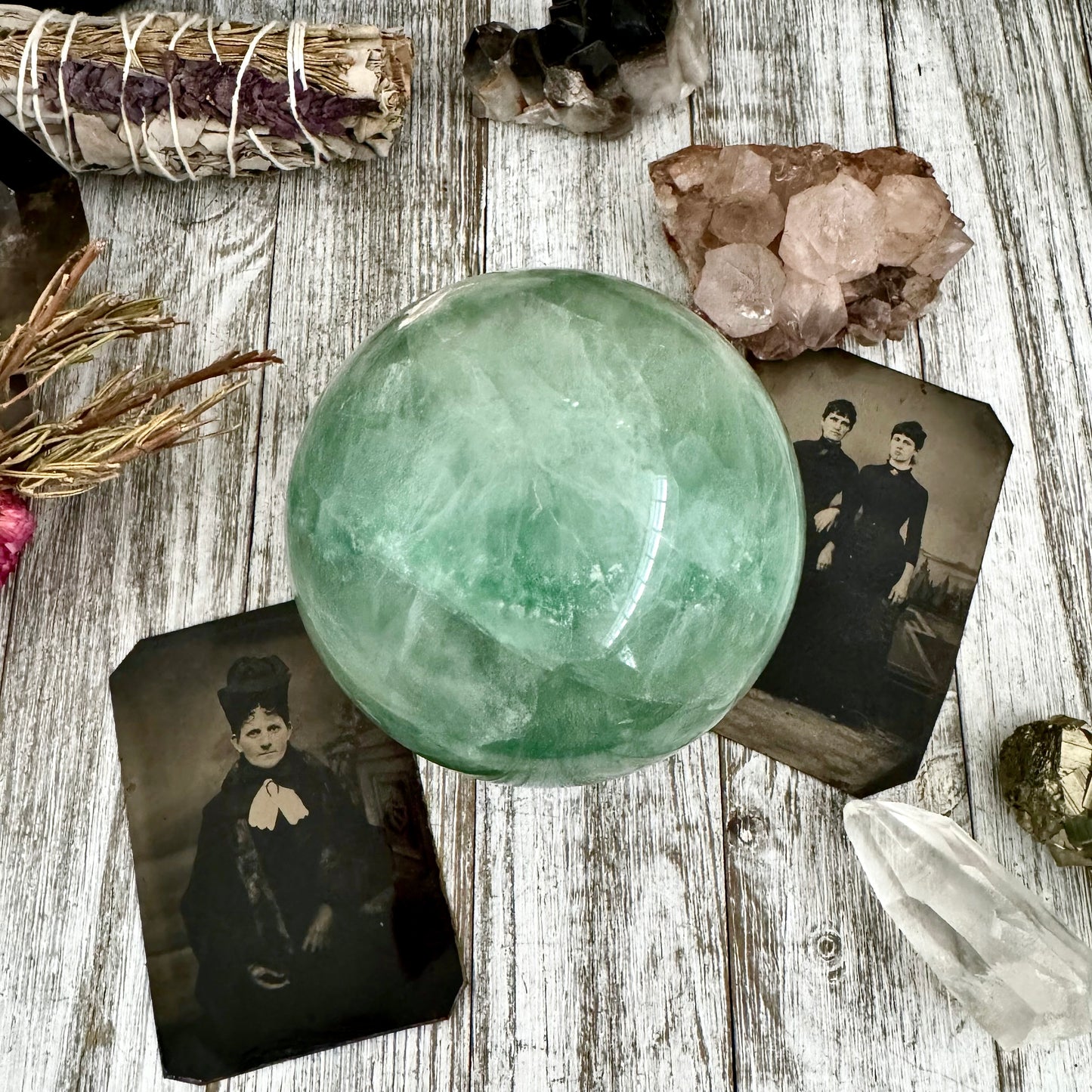 Green Fluorite Crystal Ball / FoxlarkCrystals