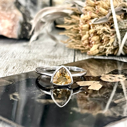 Dainty Triangle Citrine Ring Set in Sterling Silver / Curated by FOXLARK Collection