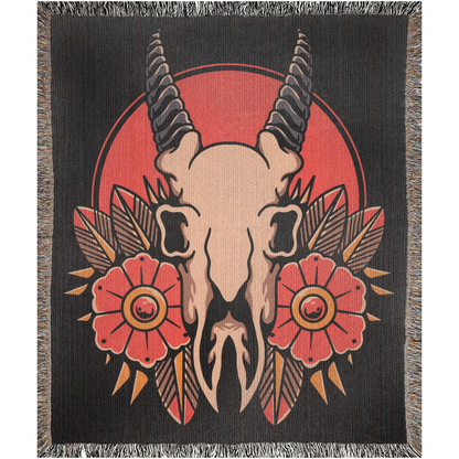 Goat Skull - Woven Blanket.