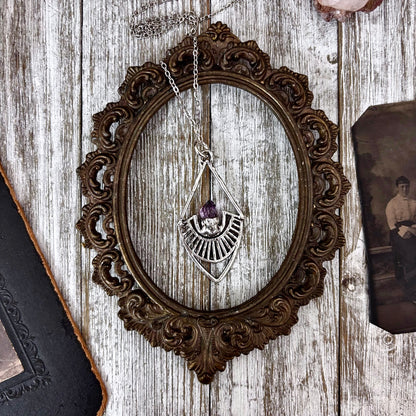 Raw Amethyst Necklace in Fine Silver / Foxlark Collection - One of a Kind